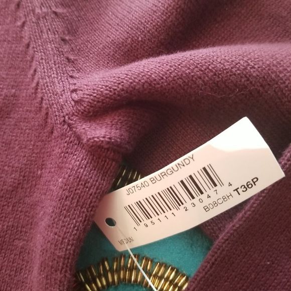 Amazon Essentials 100% Cotton Rolled Mock Neck Burgundy Sweater New W/Tags Sz.M - Picture 8 of 12